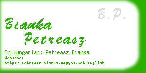 bianka petreasz business card